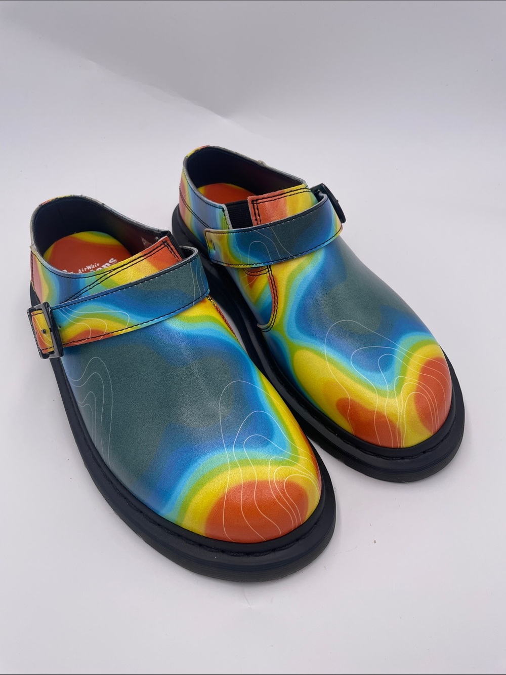 Dr. Martens Isham Genix Nappa Thermal Map Slingback Mules Shoes US Men 9